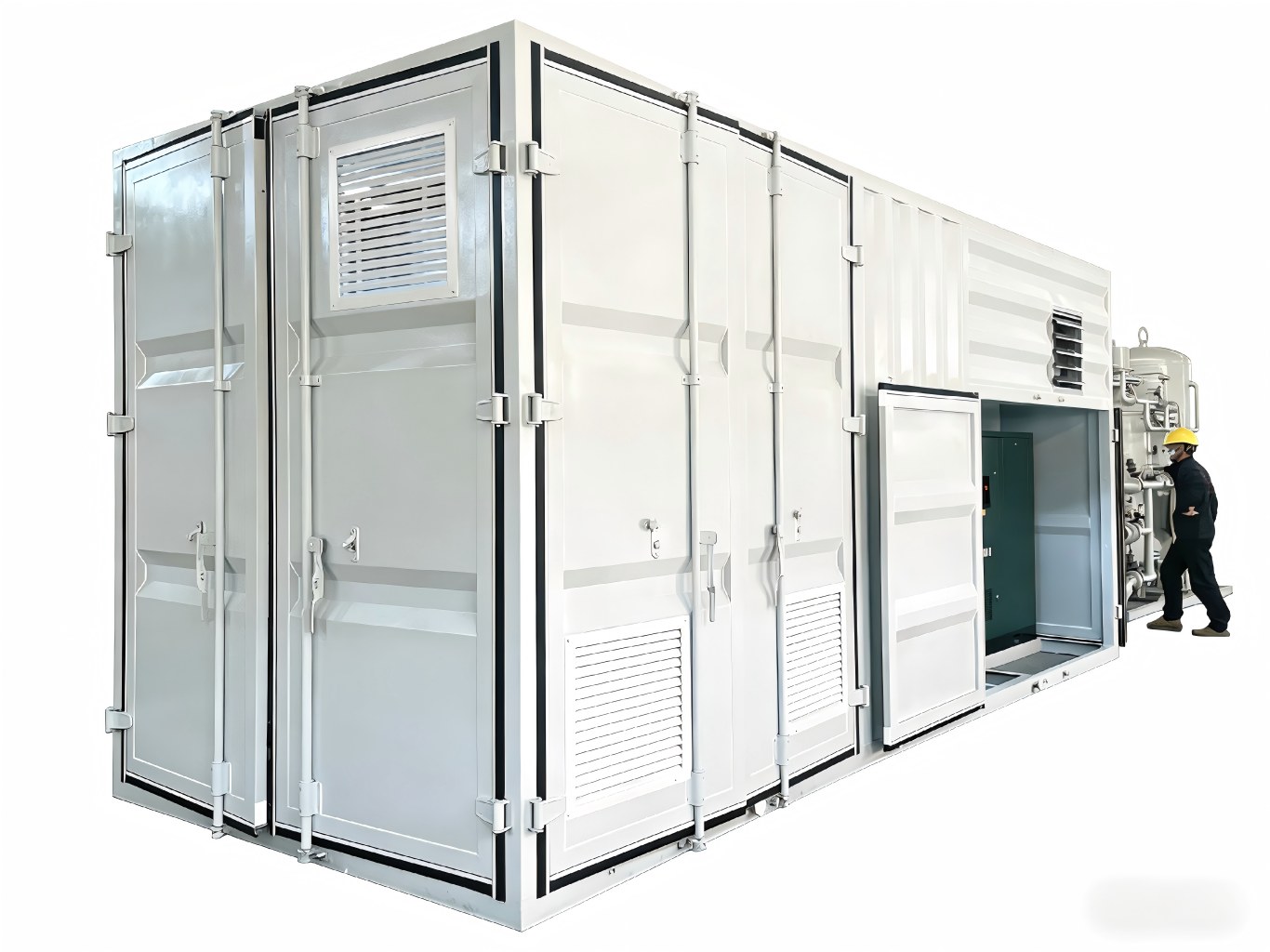 Containerized nitrogen generator in ISO container for on-site industrial nitrogen supply