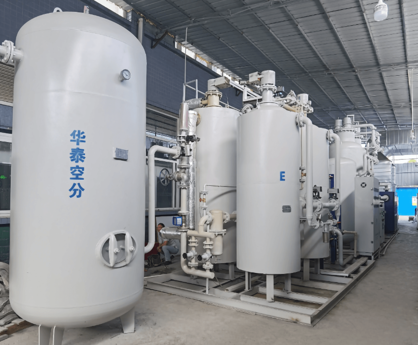 Nitrogen generator installed at electronics manufacturing factory for industrial use