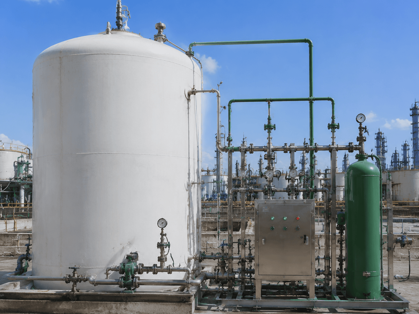 Nitrogen protection for chemical solvent storage and handlin