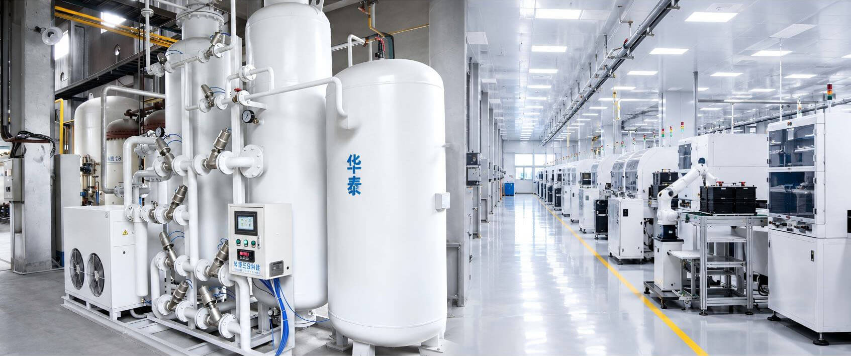 On-site nitrogen system for semiconductor wafer production