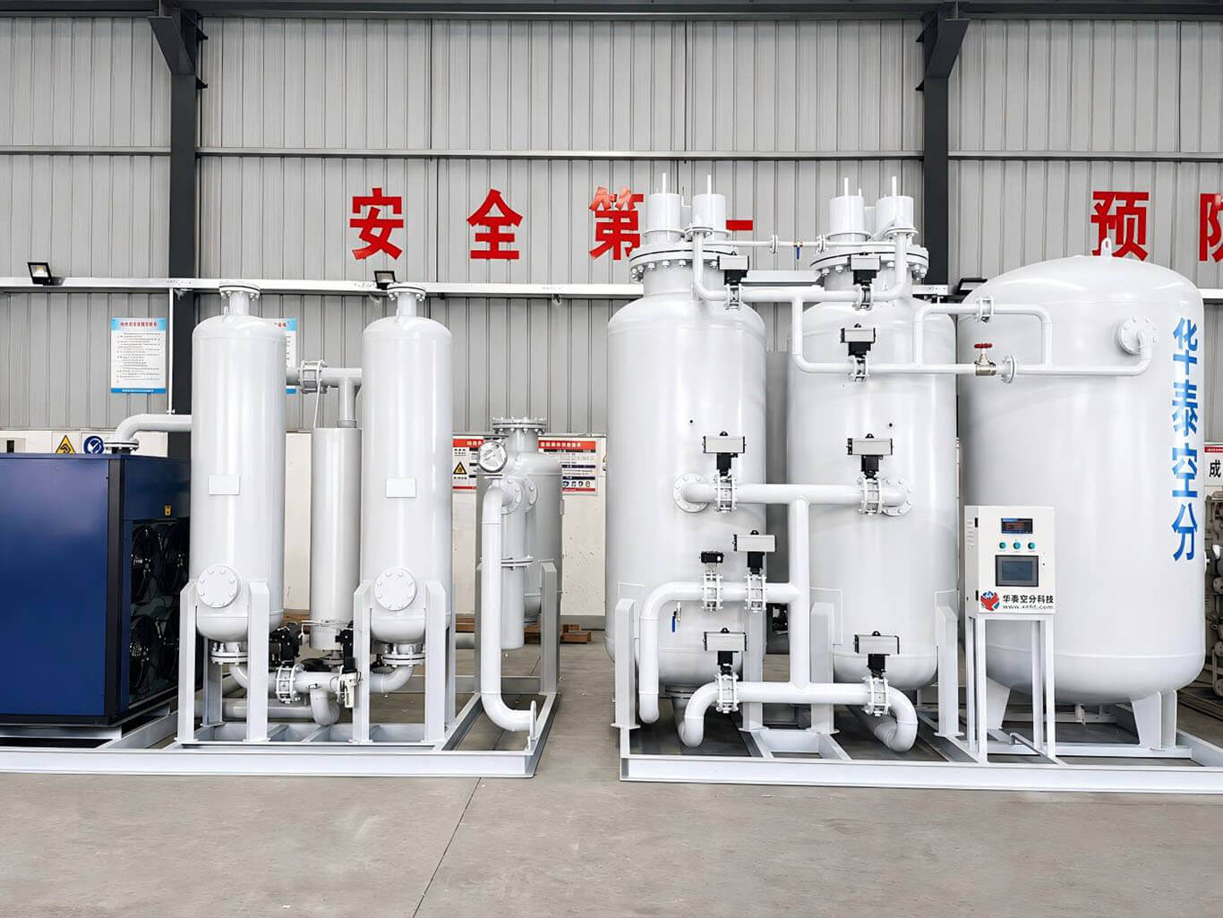 Completed PSA nitrogen generator assembled at the HUATAI factory