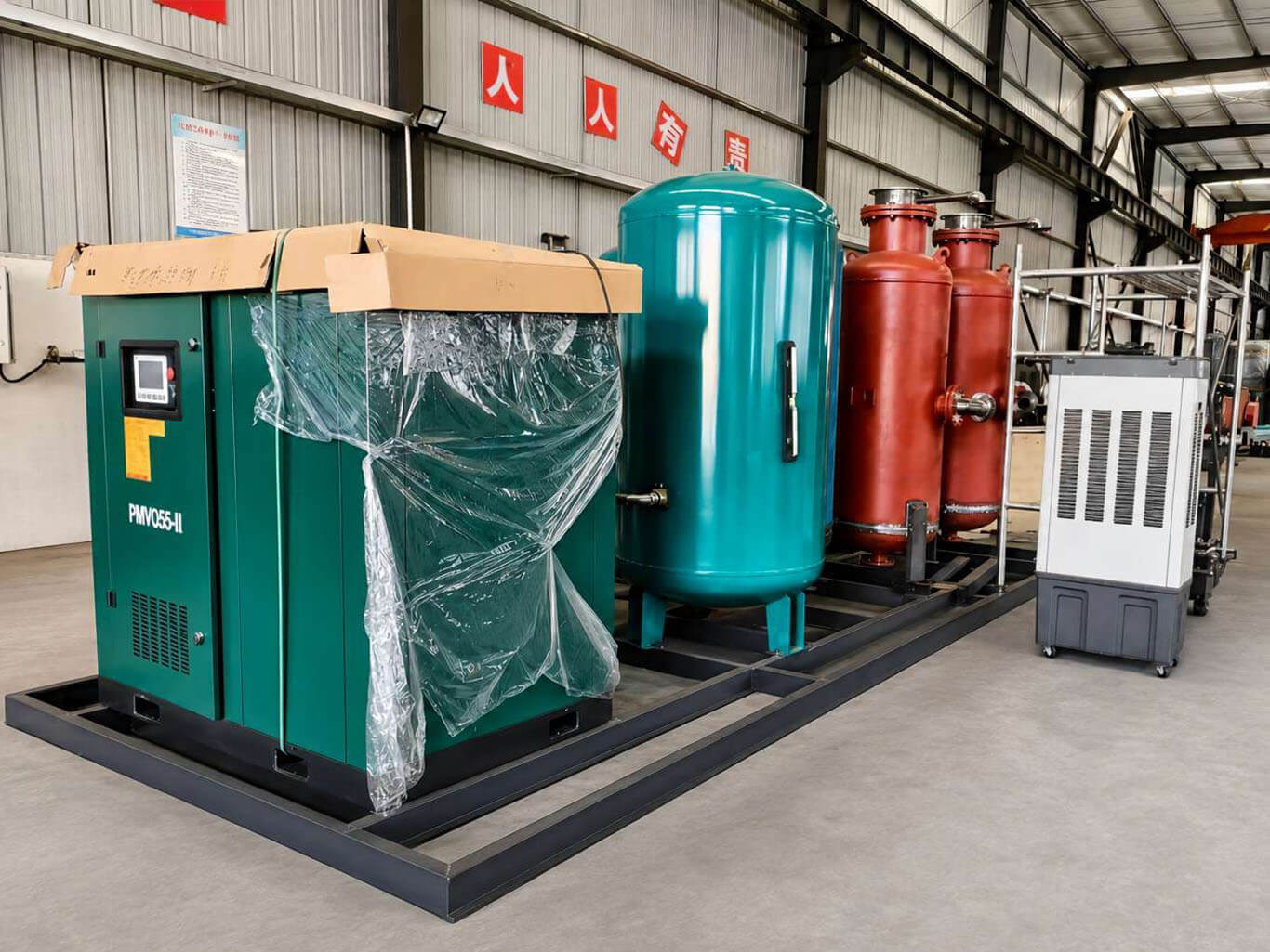 HUATAI engineer assembling a PSA nitrogen generator system