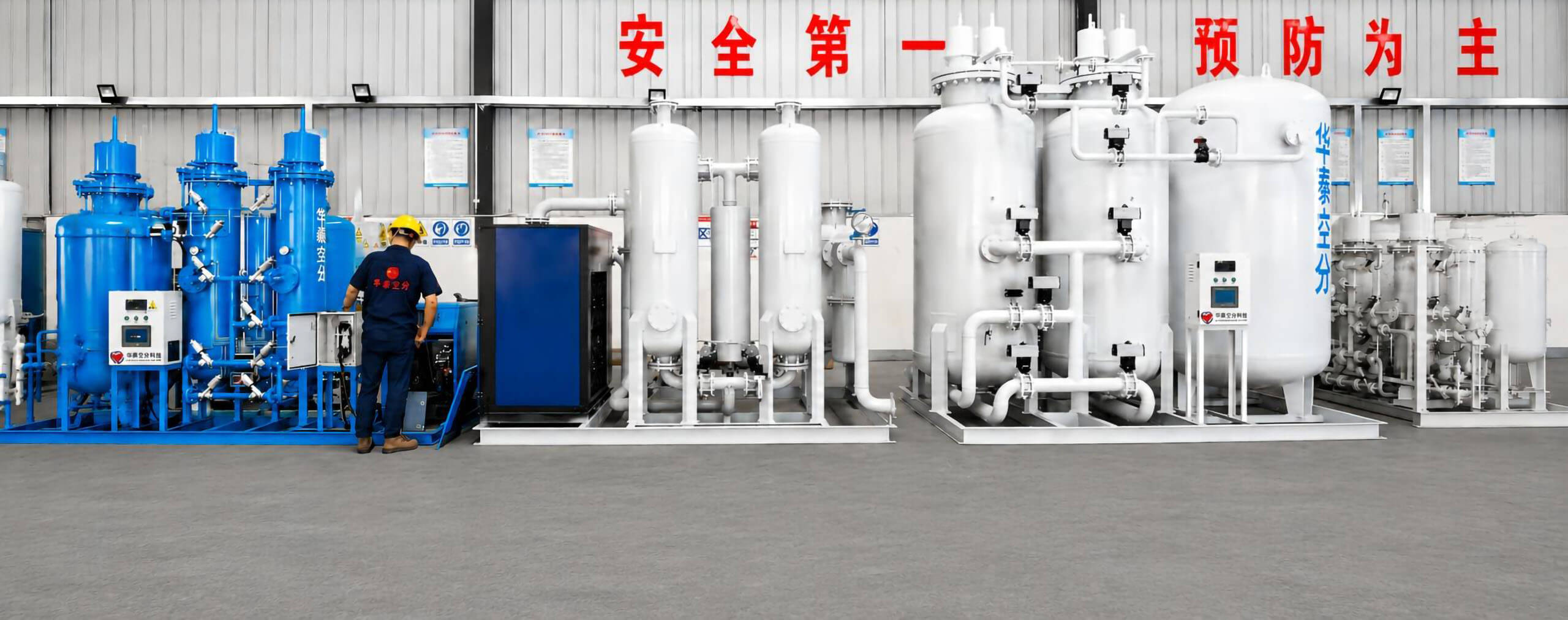 HUATAI engineer performing pre-shipment testing on PSA nitrogen generator