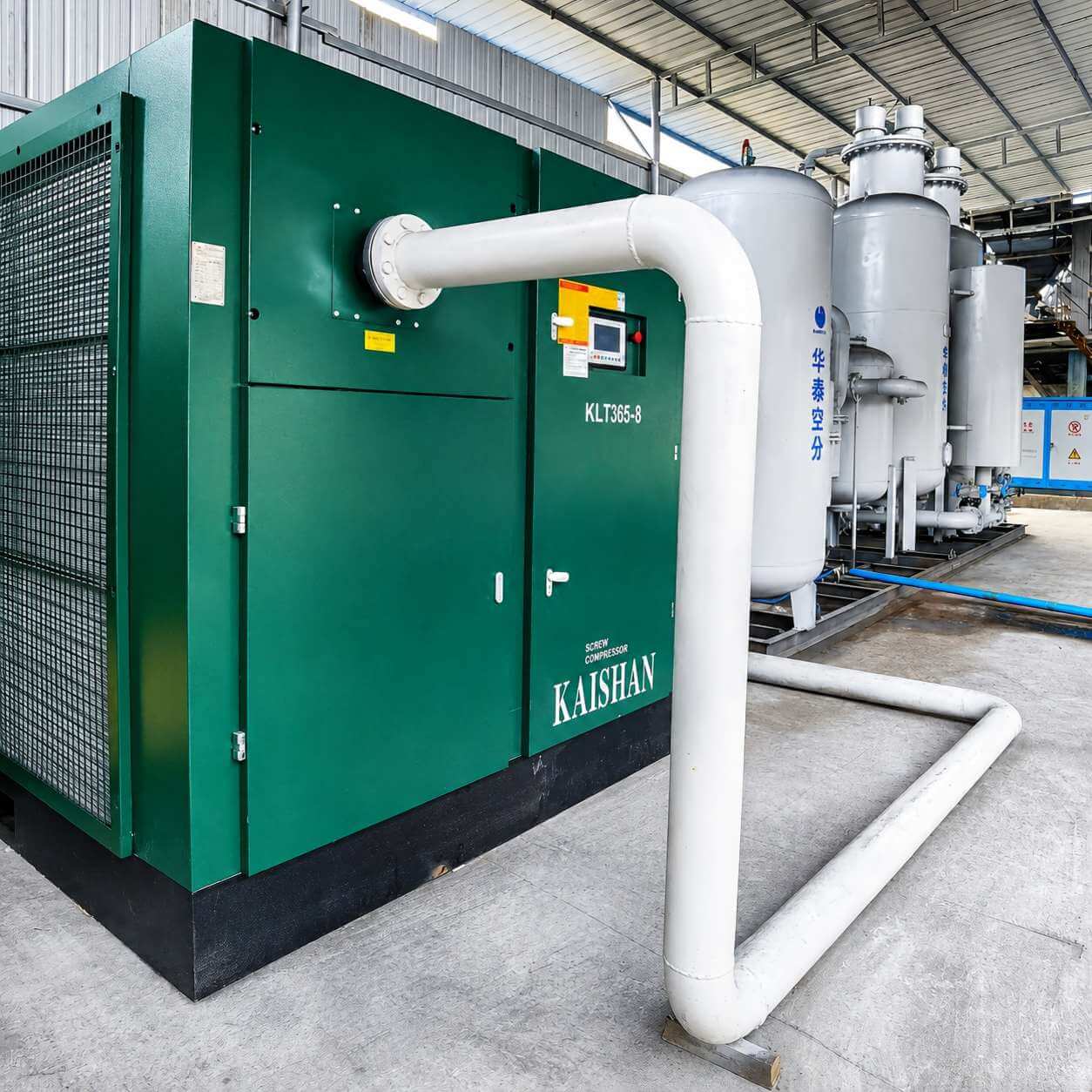 PSA nitrogen generator installed and operating at the customer's factory